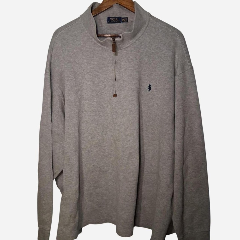 Mens Gray Polo Ralph Lauren quarter zip sweatshirt